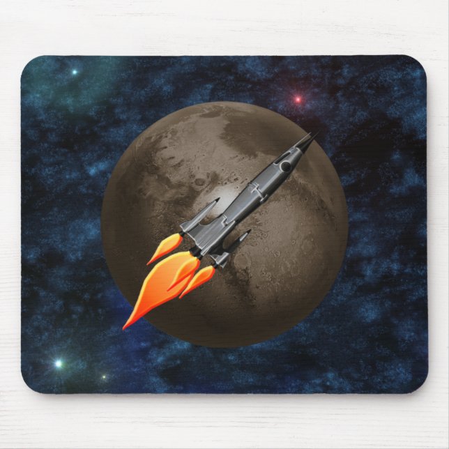 Retro Rocket Mouse Pad (Front)