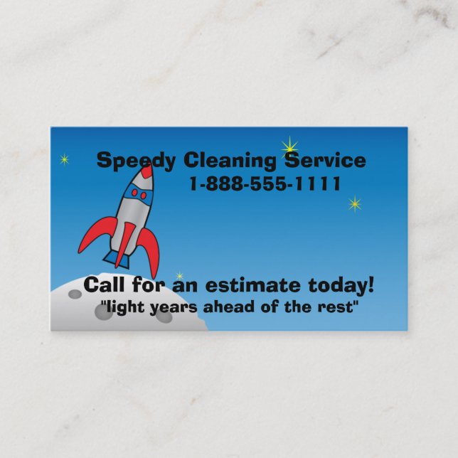 Retro Rocket Ship Business Card (Front)