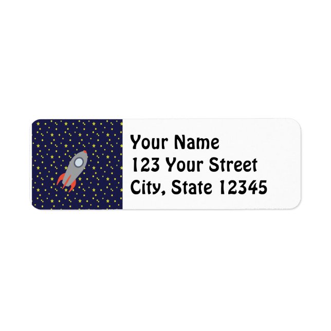 Retro Rocket Ship with Star Pattern Background (Front)