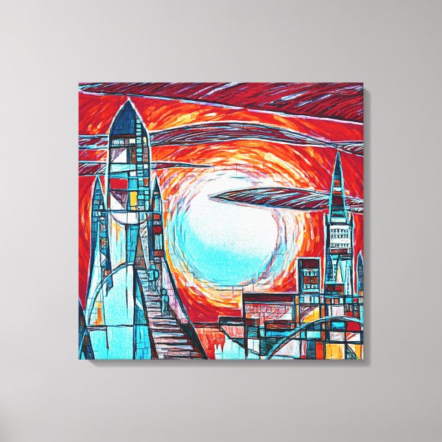 Retro Rockets Colourful Space Exploration Print (Front)