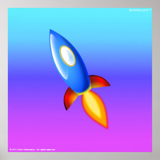 Retro rocketship poster