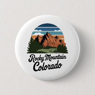 Retro Rocky Mountain National Park 2 Inch Round Button