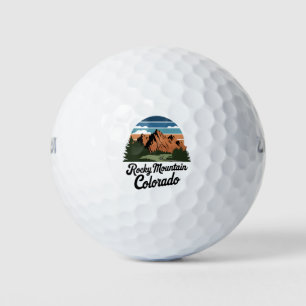 Retro Rocky Mountain National Park Golf Balls