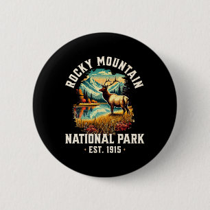 Retro Rocky Mountains National Park Vintage Usa 2 Inch Round Button