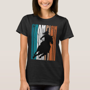 Retro Rodeo Champion Cowgirl Hat On Horse Southern T-Shirt