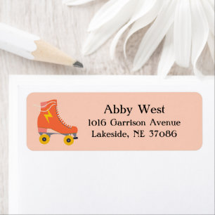 Retro Roller Skate Return Address Label