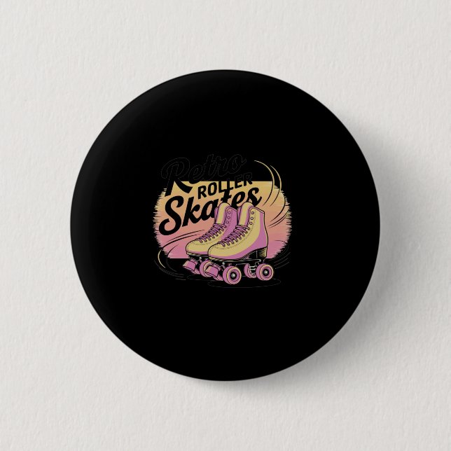 Retro Roller Skates - 80s Vibes Sticker4  2 Inch Round Button (Front)