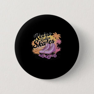 Retro Roller Skates - 80s Vibes Sticker8 2 Inch Round Button