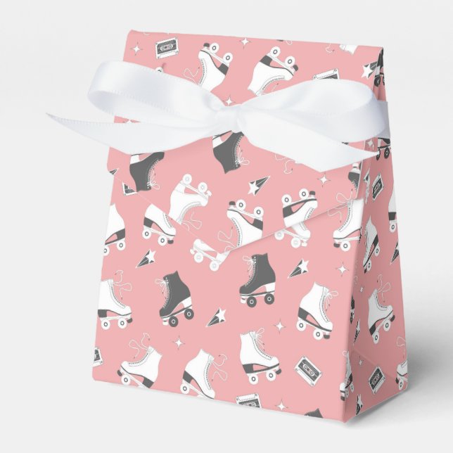 Retro Roller Skates and Cassette Tapes Favor Box (Front Side)