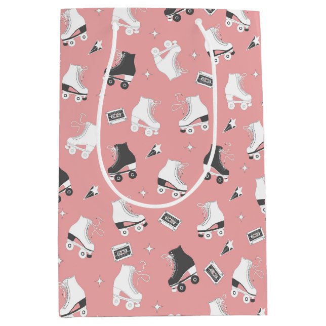 Retro Roller Skates and Cassette Tapes Medium Gift Bag (Front)