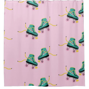 Retro roller skates: pink pattern.