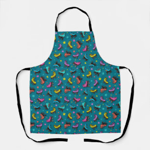 Retro Roller Skates & Stars Apron