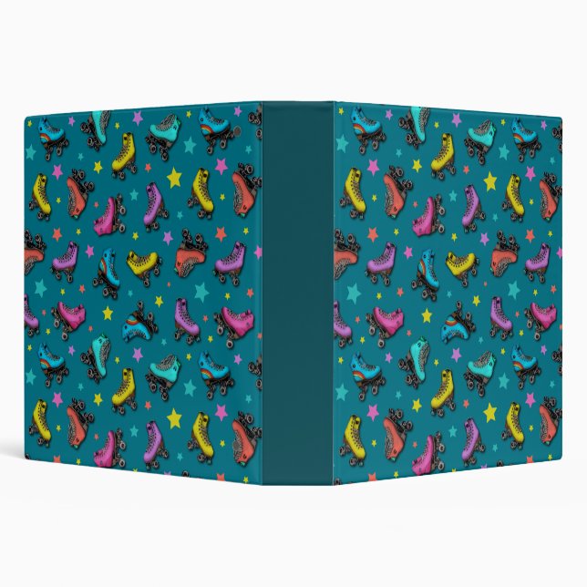 Retro Roller Skates & Stars Binder (Background)