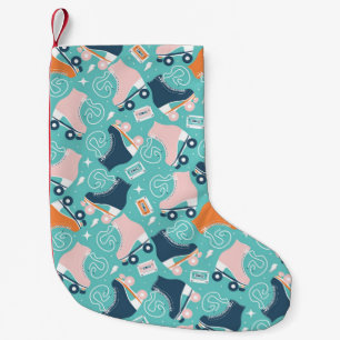 Retro Roller Skates: Vintage Cassette Small Christmas Stocking
