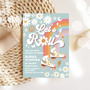 Retro Roller Skating Birthday Invitation