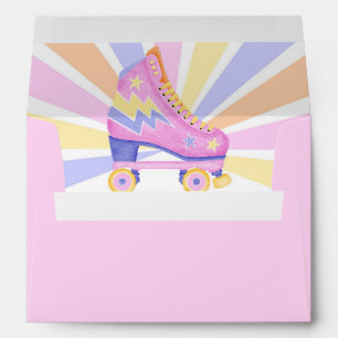 Retro Roller Skating Birthday Party Envelope