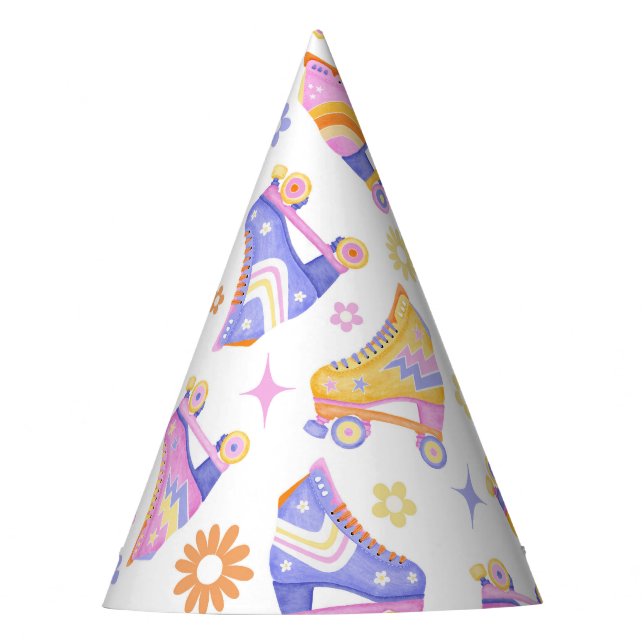 Retro Roller Skating Disco Party Hat (Front)
