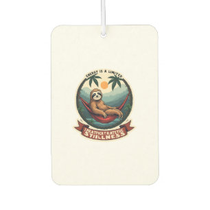 Retro Roller Sloth Vintage Skating Vector Art Air Freshener