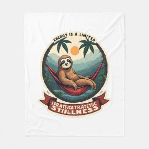 Retro Roller Sloth Vintage Skating Vector Art Fleece Blanket