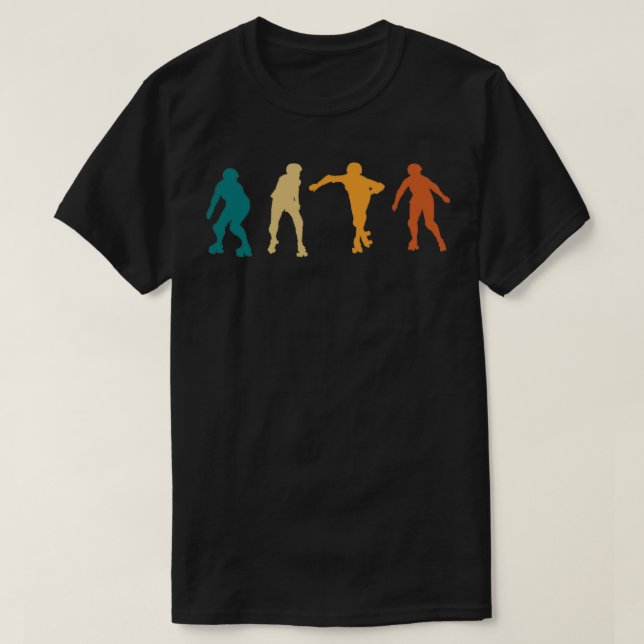 Retro Rollerblading Inline Skater Rollerblader T-Shirt (Design Front)