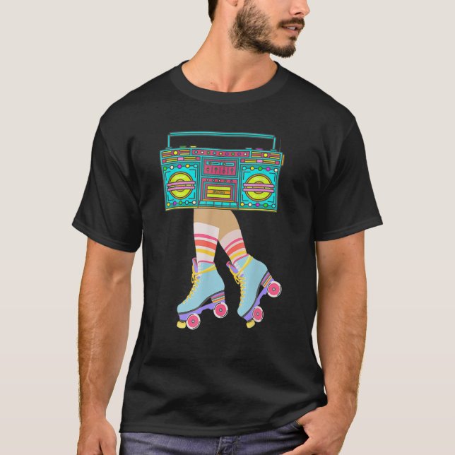 Retro Rollerskates Funny 80'S 90'S Roller Disco Sk T-Shirt (Front)