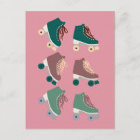 Retro Rollerskates Green Pink