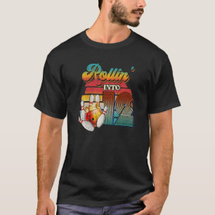 Retro Rollin Into 12 Bowling Birthday Party 12th B T-Shirt