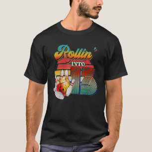 Retro Rollin Into 13 Bowling Birthday Girl Bowling T-Shirt