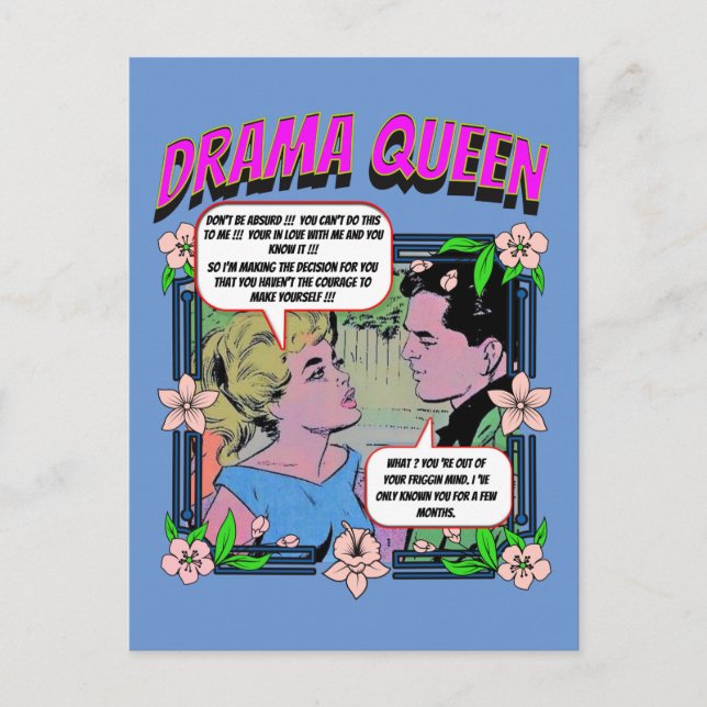 Retro Romance - Drama Queen - Postcard (Front)