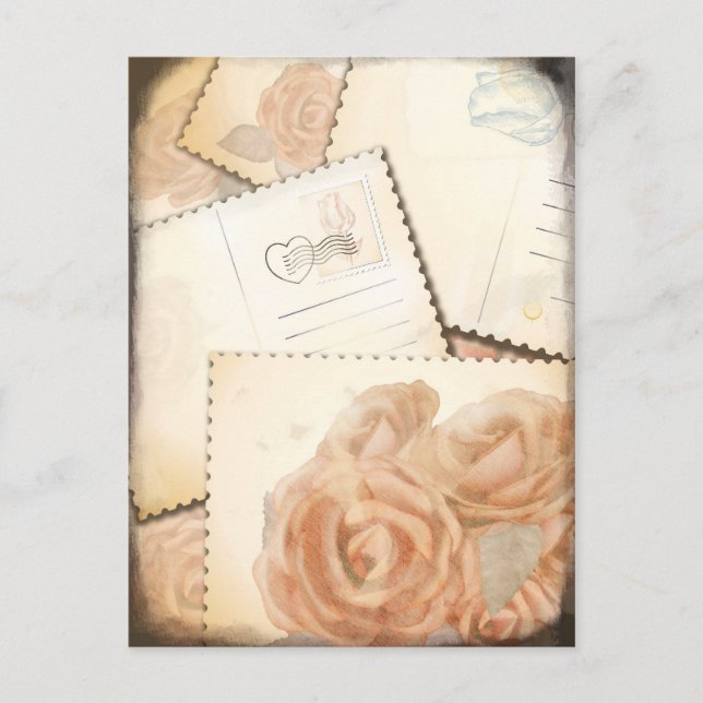 Retro romantic background, postcard (Front)