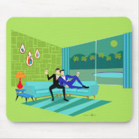 Retro Romantic Gay Couple Mousepad