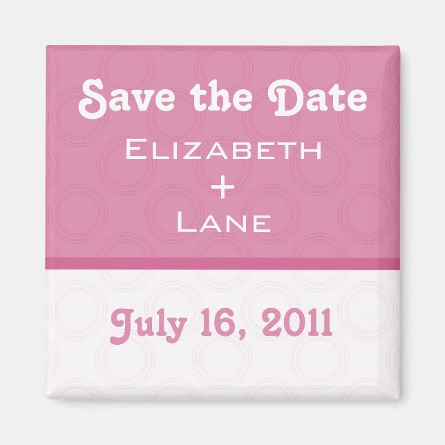 Retro Romantic Save the Date Magnet (Front)