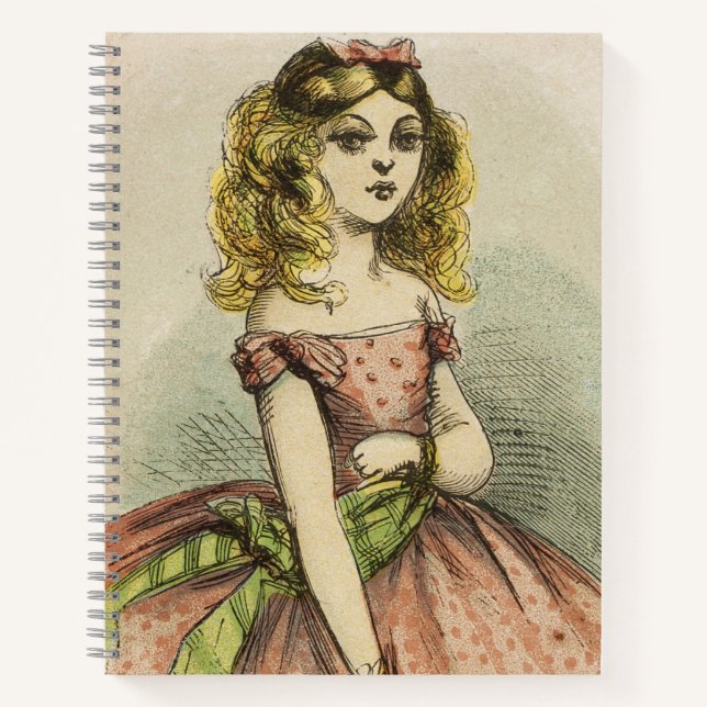 Retro Romantic Valentine's Day Card, 19th century Notebook (Front)