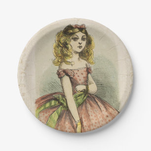 Retro Romantic Valentine's Day Card, 19th century Paper Plate