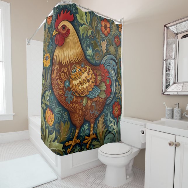 Retro rooster boho chic country chicken  (In Situ)