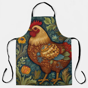 Retro rooster boho chic country chicken  apron