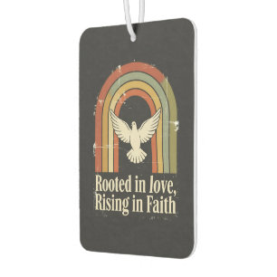 Retro rooted and rising faith design air freshener