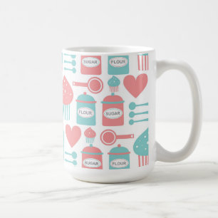 Rétro rose de cuisine et turquoise et tasse de