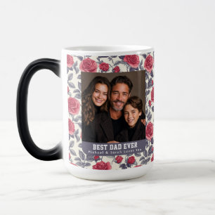 Retro Rose Flower Step Dad Birthday Stanley Coffee Magic Mug