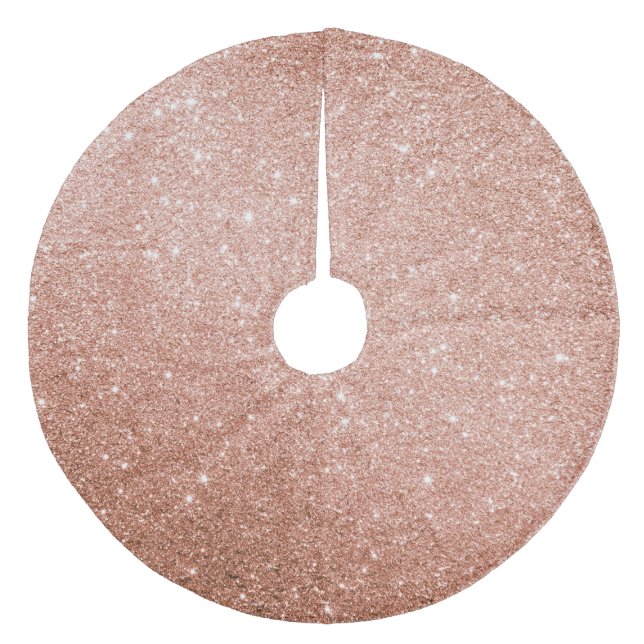 Retro Rose Glitter Tree Skirt – Rustic Christmas (Front)