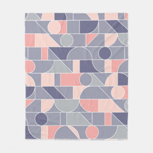 Retro Rose Grey Seamless Motif Fleece Blanket