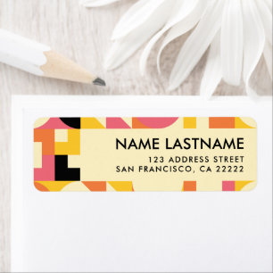 Retro rose orange jaune noir Adresse de retour