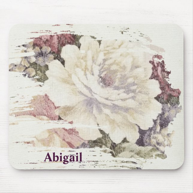 Retro rose upholstery pattern mouse pad (Front)