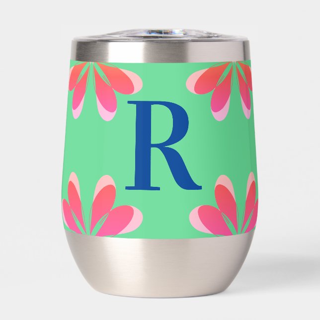 Rétro rose vert monogramme (Avant)