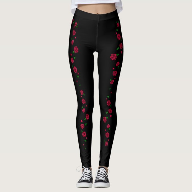 Retro Rose Women's Leggings (Front)