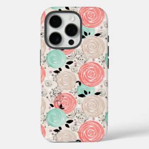 Retro, roses iPhone 16 pro case