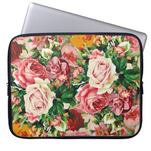 Retro Roses Laptop Case - Roses are Red - Vintage 