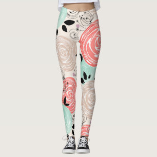 Retro, roses leggings