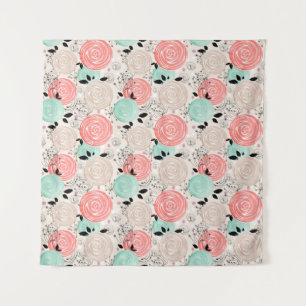 Retro, roses tapestry