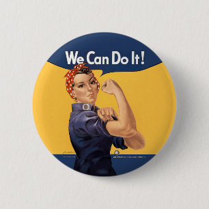 Retro Rosie We Can Do It 2 Inch Round Button